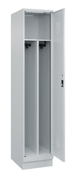 C+P Spind Evolo PLUS, mit Sockel, 1 Abteil, 1950x400x500mm, 7035/7035, Verschluss Zylinderschloss, 049020-12F S10040