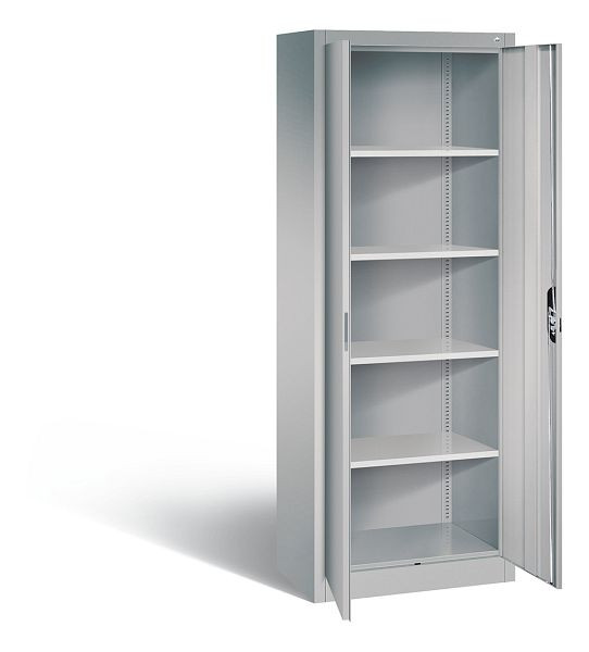 C+P Büroschrank Acurado, H1950xB700xT400mm, Farbe: Weißaluminium, Muldengriff, 5 OH, 9236-000 S10488