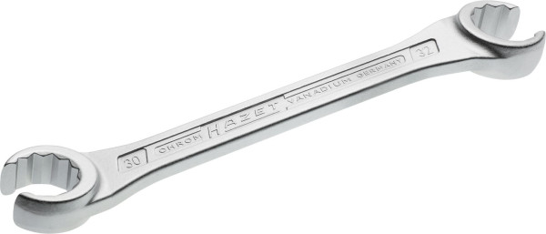 Hazet Doppel-Ringschlüssel, offen, Außen-Doppel-Sechskant Profil, 30 x 32 mm, 612-30X32