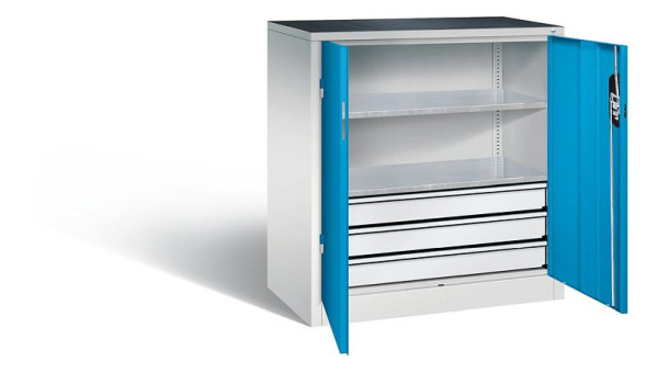 C+P Werkzeugschrank Acurado, H1000xB930xT500mm, Farbe: Lichtgrau / Lichtblau, Muldengriff, 8821-5035 S10078