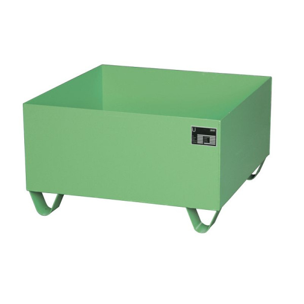 STEIN HGS Auffangwanne Serie 2000, 210 Liter, RAL 6011 resedagrün, Gesamthöhe 460 mm, lackiert, Kleingebinde, ohne Gitterrost, 79194.0004