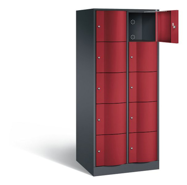 C+P XL-Schließfachschrank Resisto, H1950xB772xT640mm, Farbe: Schwarzgrau / Rubinrot, 8570-273 S10079
