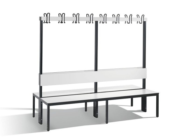 C+P Doppelseitige Garderobenbank mit Rückenlehne, Basic Plus, H1650xB1960xT760mm, 8062-200 S10000