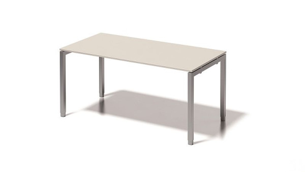 Bisley Cito Schreibtisch, 650-850 mm höheneinstellbares U-Gestell, H 19 x B 1600 x T 800 mm, grauweiß/silber, DUH1608GW355