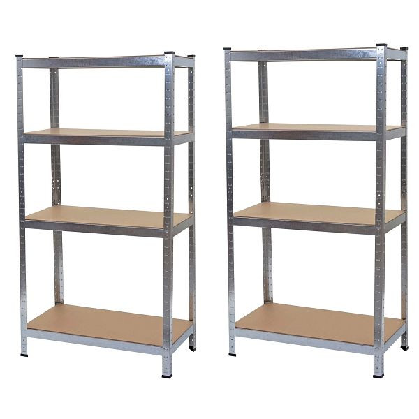 Mendler 2er-Set Schwerlastregal HWC-D67, Werkstattregal Steckregal, 160x80x40cm, Traglast jeweils 320kg MVG, verzinkt, 64094