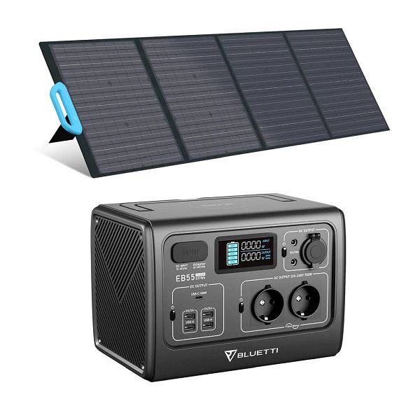 BLUETTI EB55 + PV120 Stromaggregat Solar, EB55+PV120