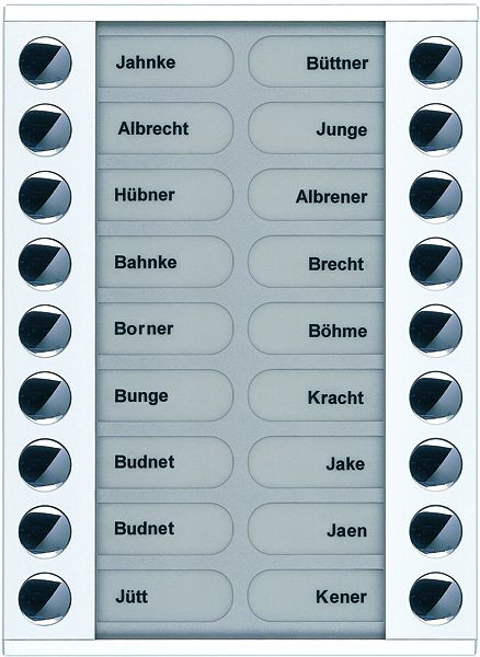 TCS Klingeltastenerweiterung für Audio Außenstation Serie PES/AVE 18 Klingeltasten (rechts-/linksbündig), AP weiß, PET18-WS/04