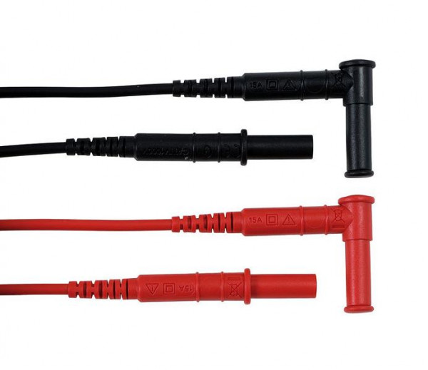 Chauvin Arnoux Messleitungen, mit 4mm gerade/Winkel Stecker, 1,5m-15A-CATIV-1000V-PVC, rot+schwarz, P01295451Z