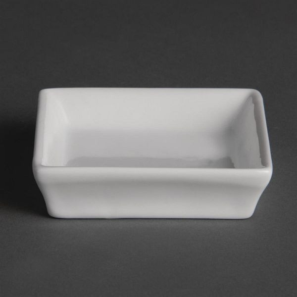 Olympia Whiteware viereckige Amuseschälchen 8cm, VE: 12 Stück, U180