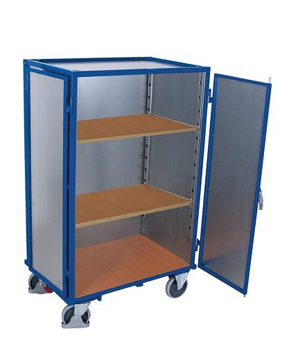 DENIOS Schrankwagen mit Doppelflügeltür, Treibriegelverschluss, 3 Etagen, 1245 x 785, 272686