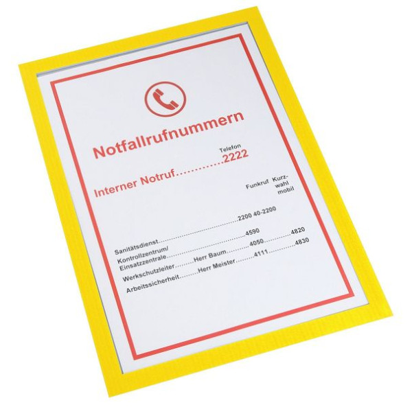Eichner Magnetische Infotasche DIN A4 Premium, Farbe: Gelb, Logo: EICHNER in weiß, Fülltiefe 3 mm, VE: 5 Stück, 9015-00593-040