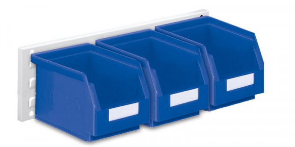 Kappes RasterPlan Wandschiene Schlitzplatte Set 7, L 460 mm x H 140 mm, RAL 7035, 3 x Lagersichtkästen Größe 6, 4202.01.5313