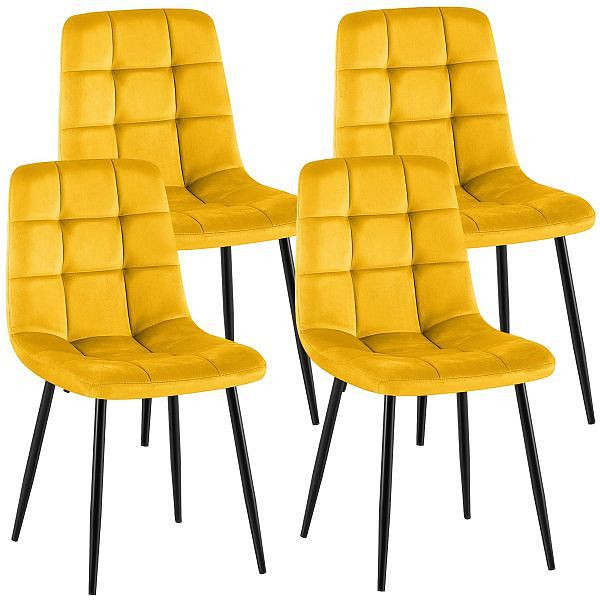 CLP 4er Set Esszimmerstühle Antibes, gelb, 324313, 4255716323448