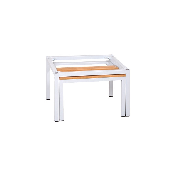 Lüllmann Untergestell mit Sitzbankauszug, Sitzauflagen buche, 400 x 1185 x 800 mm, lichtgrau, 524360
