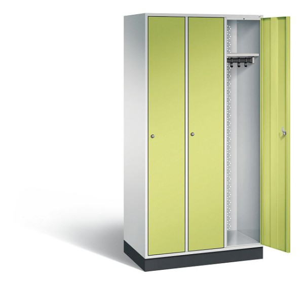 C+P Garderobenschrank Intro, H1950xB920xT490mm, Farbe: Lichtgrau / Viridingrün, 8170-301 S10041