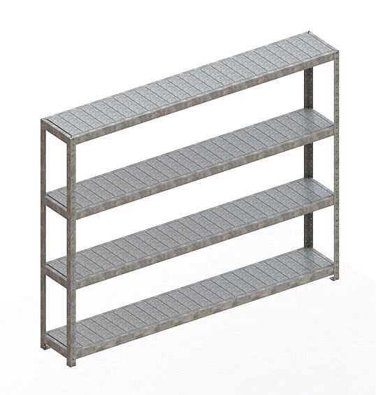 Meta SPEED - RACK Regal 1970x2500x400 mm mit Stahlpaneelen, verzinkt, Bodenanzahl: 4, 20087031