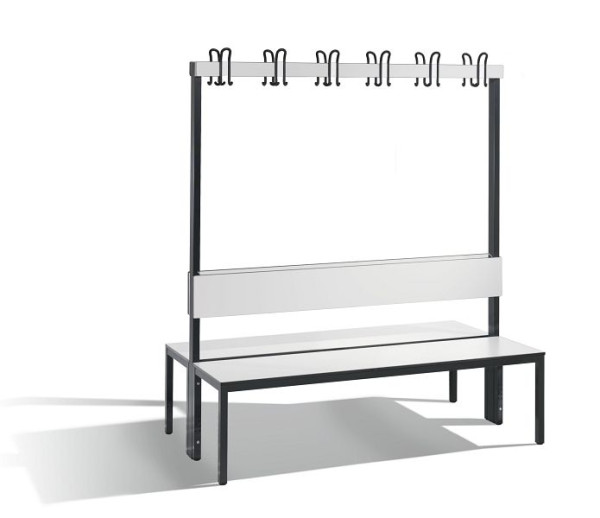 C+P Doppelseitige Garderobenbank mit Rückenlehne, Basic Plus, H1650xB1500xT760mm, 8061-200 S10000