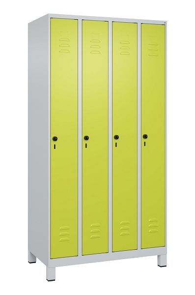 C+P Umkleidespind Classic PLUS, Füße, 4 Abteile, 1950x1000x500mm, 7035/0024, Drehriegel, 080010-49 S10010