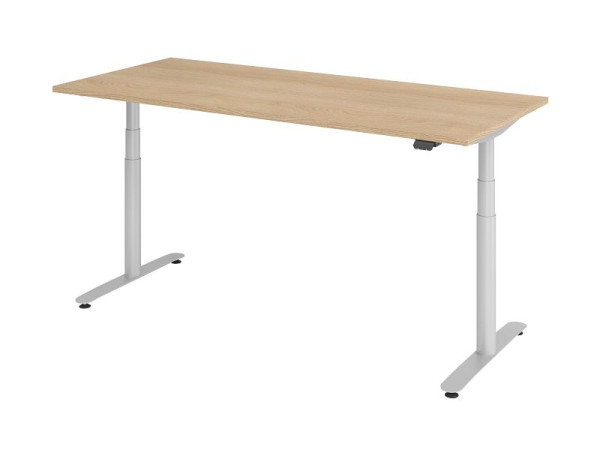 Hammerbacher Sitz-Steh-Schreibtisch elektrisch 180x80cm Eiche/Silber, VXDLR19/E/S
