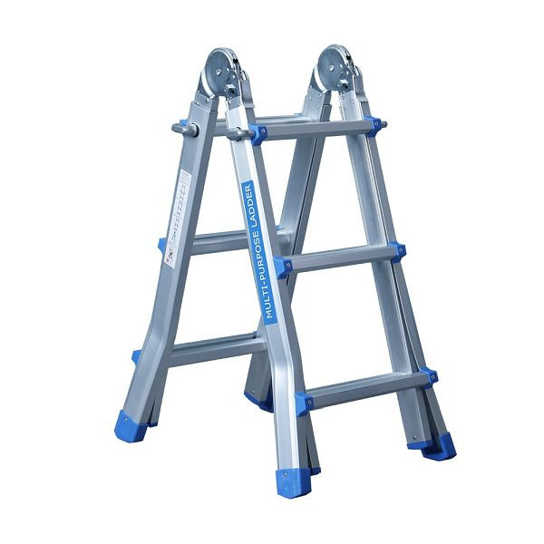 VaGo-Tools Klappleiter Teleskopleiter Stehleiter 4 x 3 Mehrzweckleiter Alu Leiter, AL-XT-403_av