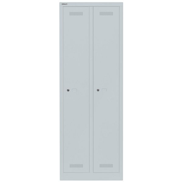 Bisley Garderobenschrank Monobloc™, 2 Abteile je 1 Fach, 145 lichtgrau antibakteriell, ML06D1145