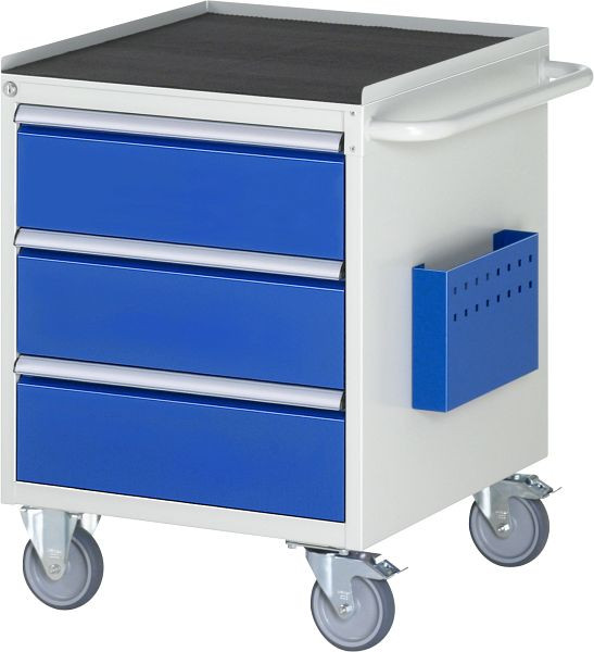RAU Montagewagen Serie 7000, B580 x T650 x H795 mm, Metallauflage, Höhe 25 mm, Schubladen: 3xH180 mm, 15-L3.0A-MT.11