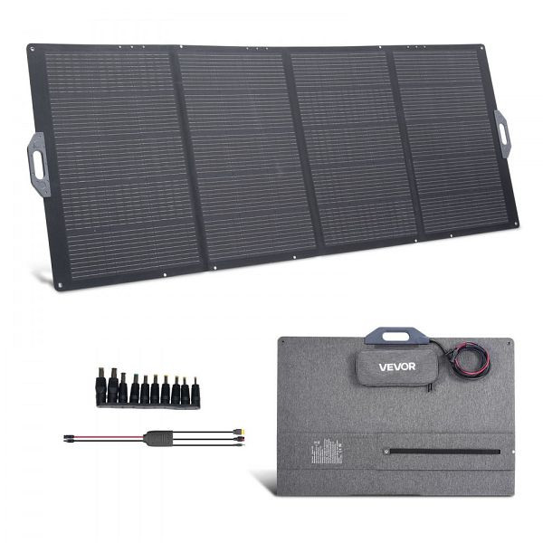 VEVOR Faltbares Solarpanel 400W, 24% effizient, Monokristallin, MC4-Ausgang & 10-in-1-DC-Adapter, IP67, für Powerstations, BXZDTYNB1400DWUB1001V2