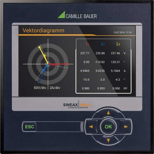 Gossen Metrawatt Multifunktionales Leistungsmessgerät mit Netzanalyse für Messung, Starkstromnetze, Format 144x144mm AM3000-1122 1100 0E, 192889