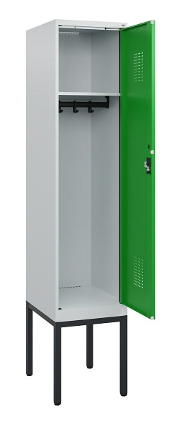 C+P Spind Evolo PLUS, Gestell, 1 Abteil, 1950x400x500mm, 7035/6037, Zylinderschloss, 0490305-12 S10038