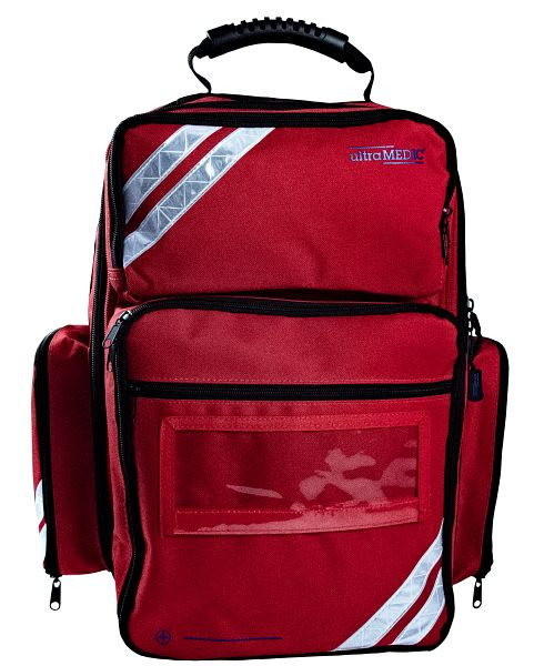 ultraMEDIC Erste Hilfe Rucksack mit Füllung DIN 13157 und Sonderfüllung für Sportverletzungen, SAN-400-R-SP
