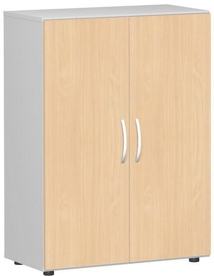 geramöbel Flügeltürenschrank mit Standfüßen, inkl. Türdämpfer, nicht abschließbar, 800x420x1104, Buche/Lichtgrau, S-383102-BL