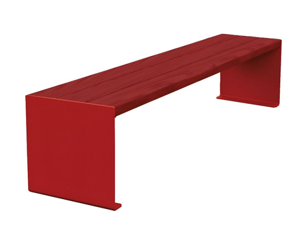 Procity Sitzbank Kube, 1800 mm, Stahl & Holz Ohne Rückenlehne, Mahagoni/RAL 3004, 306392.3004.ACAJ