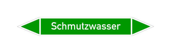 Schilder Klar Rohrleitungskennzeichen Schmutzwasser, 187x26 mm Folie selbstklebend, 101463/61
