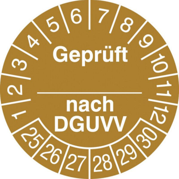 Stein HGS Prüfplaketten mit Jahresfarbe (6 Jahre), braun, 2025-2030, 31.c2120-25