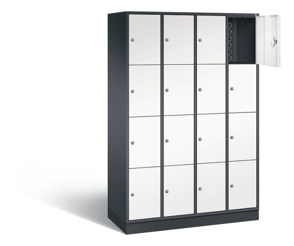 C+P Schließfachschrank Intro, H1950xB1220xT490mm, Farbe: Schwarzgrau / Verkehrsweiß, 8470-401 S10166