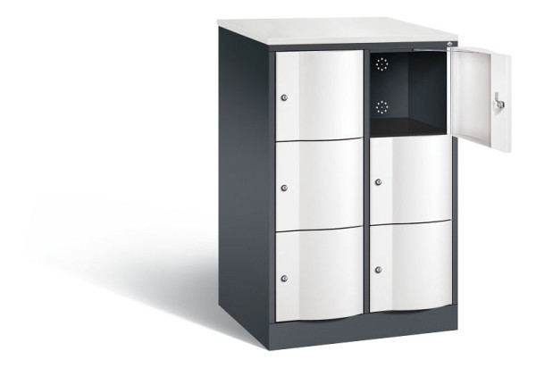 C+P XL-Schließfachschrank Resisto, H1255xB772xT640mm, Farbe: Schwarzgrau / Verkehrsweiß, 8573-273 S10115