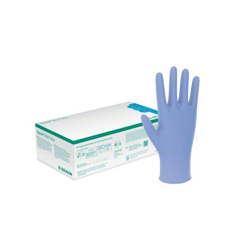 B. Braun Vasco Nitril Einmalhandschuhe "M", weiß, unsteril, puder- und Latex-frei, VE: 100 Stück, 107000134