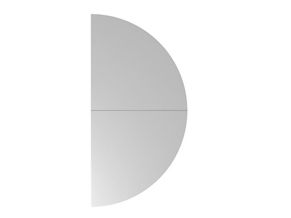 Hammerbacher Anbautisch 2xViertelkreis QA160, 160 x 80 cm, Platte: Grau, 25 mm dick, Ansatztisch mit Stützfuß in Graphit, Arbeitshöhe 68-76 cm, VQA160/5/G