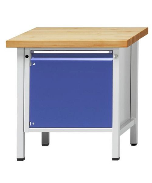 ANKE Werkbänke Kastenwerkbank; 800 x 700 x 900 mm; RAL 7035/5010; Kunststoffschichtplatte 50 mm; 1 Tür 540 mm, 300.007