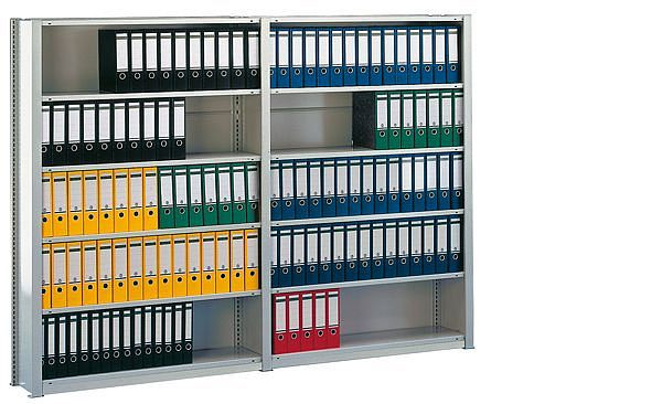 Meta Bürosteckregalwand Compact AR 2550x1250x300 mm, mit 8 Böden (einseitiges Regal), 20077675