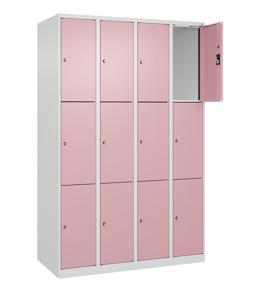 C+P Schließfachschrank Evolo PLUS, 12 Fächer, 1850x1200x500mm, 9016/3015, Abteile 4, Abteilbreite 300 mm, 049000-403 S10018