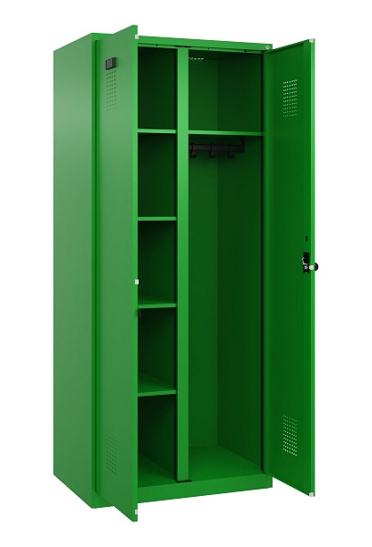 C+P Wäsche-/Garderobenspind Evolo PLUS, 2 Abteile, 1850x800x500mm, 6037/6037, Drehriegel, 049600-22 S10026