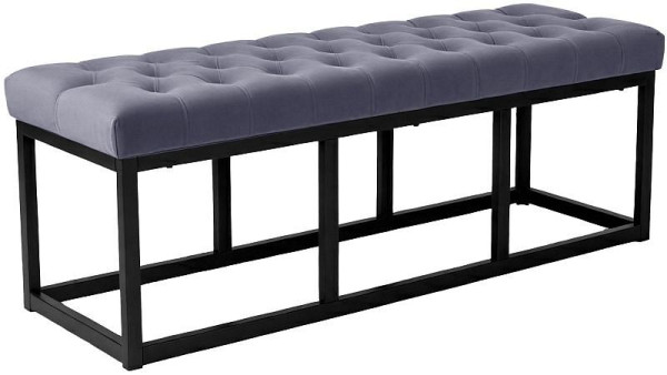 CLP Sitzbank Polson Samt Schwarz 120 cm, grau, 318775