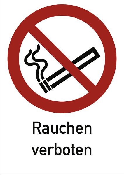 Moedel Rauchen verboten ISO 7010, Kombischild, Folie, 210x297 mm, 58389