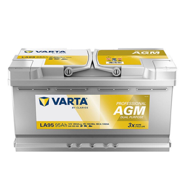 VARTA LA95 Professional AGM Wohnmobil-Batterie 12V 95Ah, 840095085
