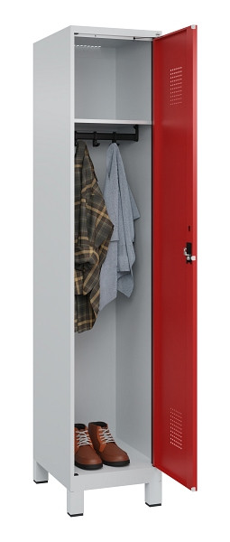 C+P Spind Evolo PLUS, mit Füßen, 1 Abteil, 1950x400x500mm, 7035/3000, Verschluss Zylinderschloss, Ablageböden 1, 049010-12 S10030