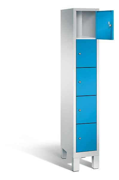 C+P Schließfachschrank Evolo, H1850xB320xT500mm, Farbe: Lichtgrau / Lichtblau, 48010-105 S10072