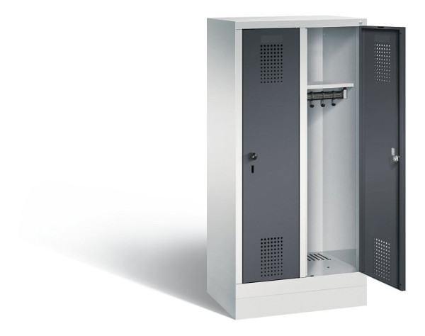 C+P Kindergarten-Spind Evolo, H1300xB610xT300mm, Farbe: Lichtgrau / Schwarzgrau, 480203-20 S10074