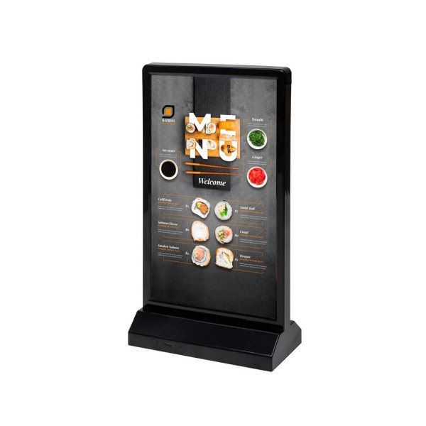 Showdown Displays LED T Aufsteller - A4 1/3 Hochformat Schwarz, TDLPBLACKLED
