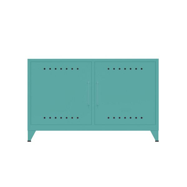 Bisley Fern Sideboard, inkl. 1 festen Fachboden, Kabeldurchlass und Klett-Halter, 659 aquamarin, FERCAB659